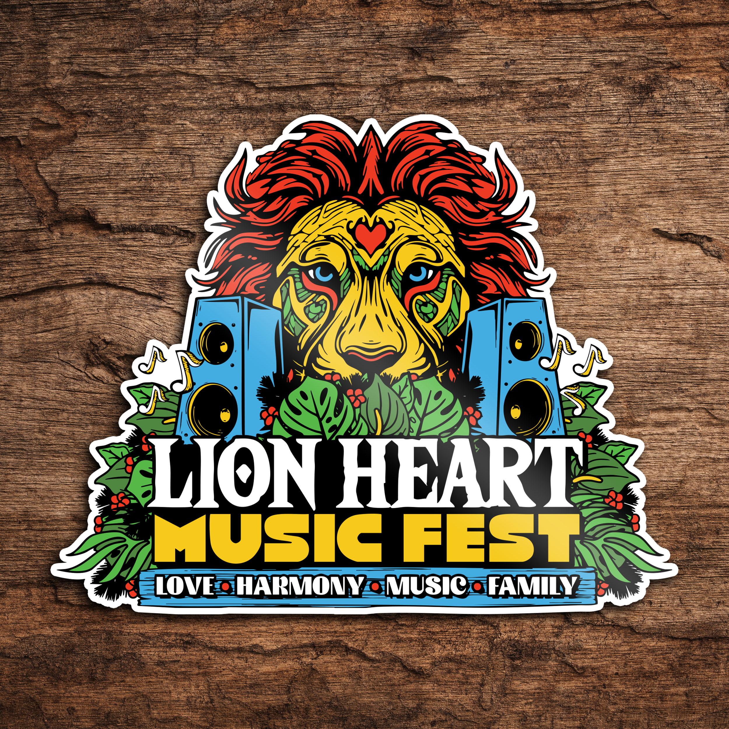 Lion Heart Sticker — Design 1 — view 1